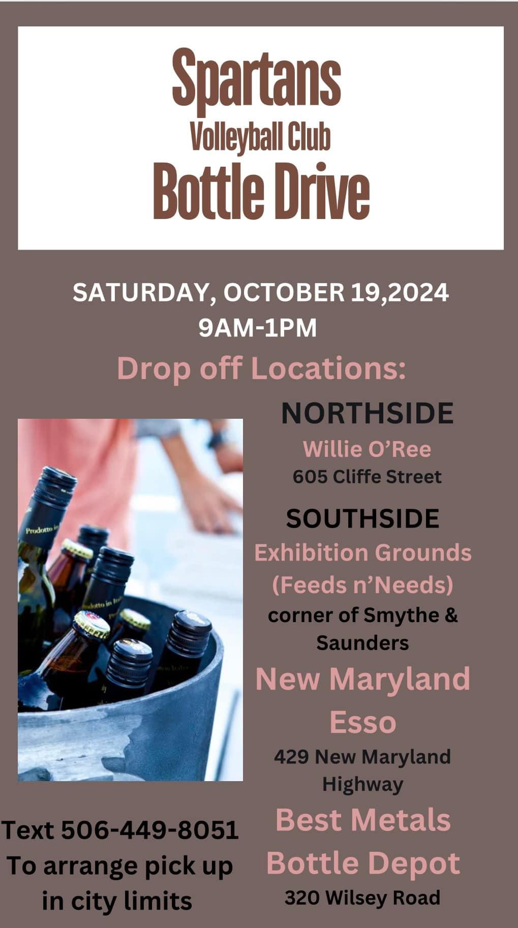 Spartans Volleyball Bottle Drive